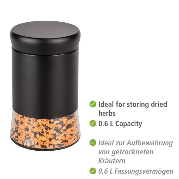 Boga 0.6 litre glass storage box black storage box by Wenko.de