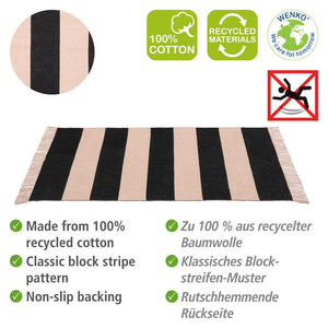Wenko Kasi Black & White Cotton Bath Mat