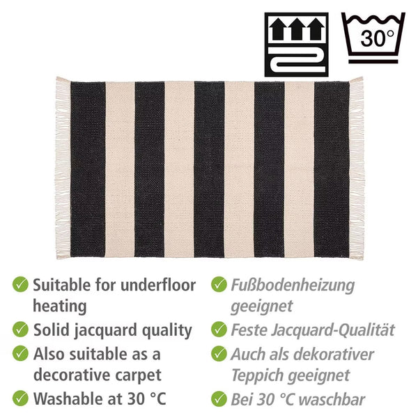 Wenko Kasi Black & White Cotton Bath Mat