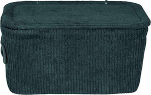 Wenko Anela bath basket with lid, dark green