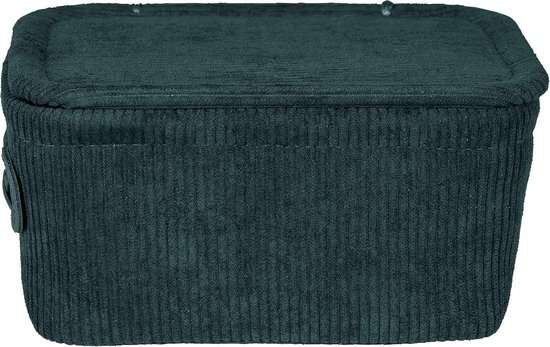 Wenko Anela bath basket with lid, dark green