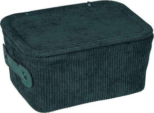 Wenko Anela bath basket with lid, dark green