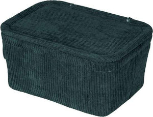 Wenko Anela bath basket with lid, dark green