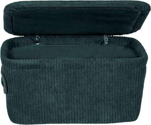 Wenko Anela bath basket with lid, dark green