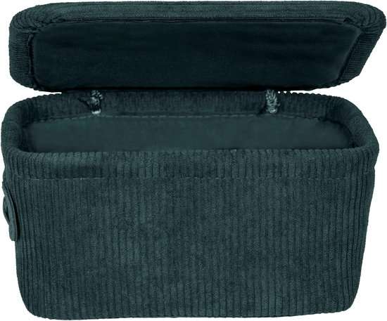 Wenko Anela bath basket with lid, dark green