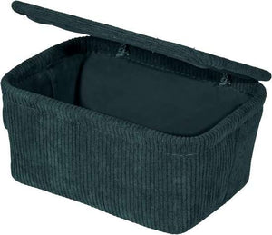 Wenko Anela bath basket with lid, dark green