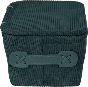Wenko Anela bath basket with lid, dark green