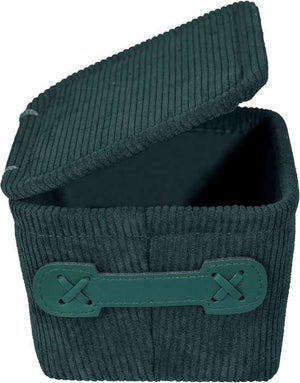 Wenko Anela bath basket with lid, dark green
