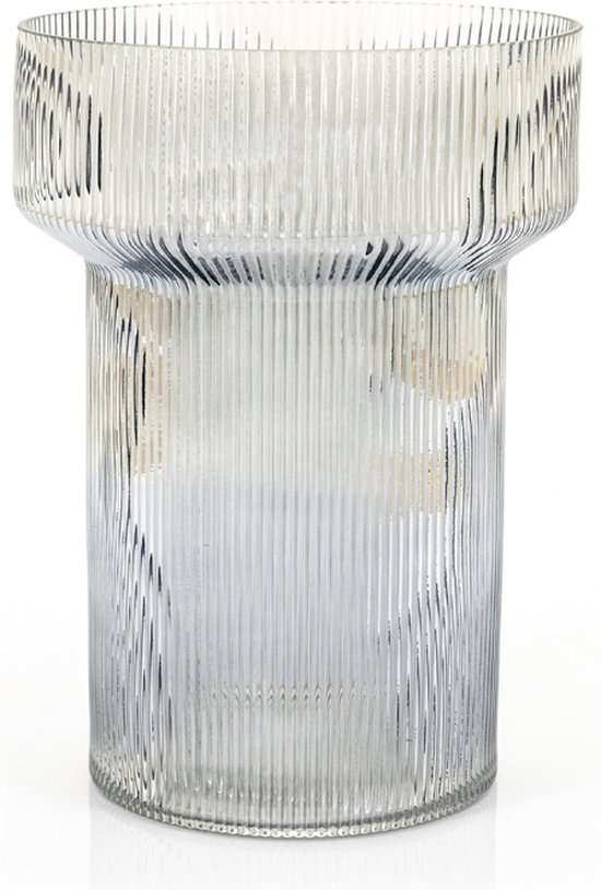 By-Boo Riba Ribbed Glass Vase – Grey or Brown