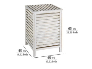 Wenko Norway Wooden Laundry Basket – 65L Solid Walnut with Removable Insert