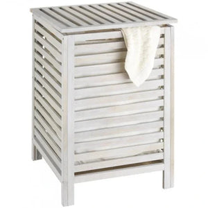 Wenko Norway Wooden Laundry Basket – 65L Solid Walnut with Removable Insert