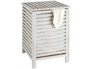 Wenko Norway Wooden Laundry Basket – 65L Solid Walnut with Removable Insert