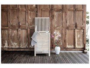 Wenko Norway Wooden Laundry Basket – 65L Solid Walnut with Removable Insert