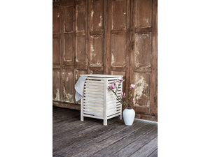 Wenko Norway Wooden Laundry Basket – 65L Solid Walnut with Removable Insert
