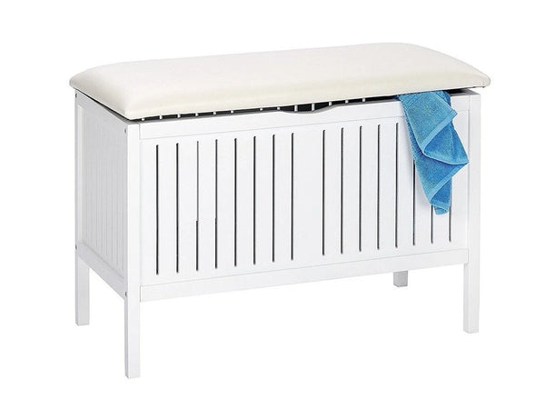 Wenko Oslo Storage White Chest with Padded Seat