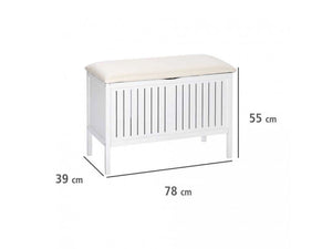 Wenko Oslo Storage White Chest with Padded Seat