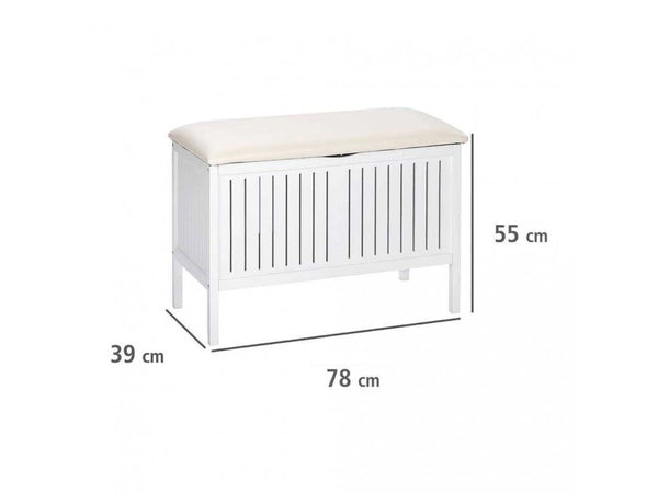 Wenko Oslo Storage White Chest with Padded Seat