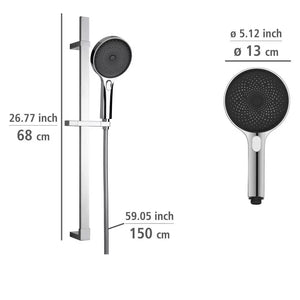 Wenko Shower Set Softwater Chrome Length bar-68 cm
