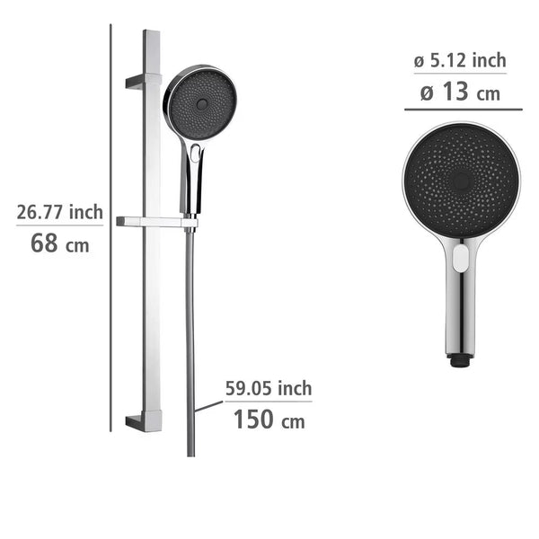 Wenko Shower Set Softwater Chrome Length bar-68 cm