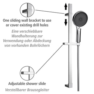 Wenko Shower Set Softwater Chrome Length bar-68 cm