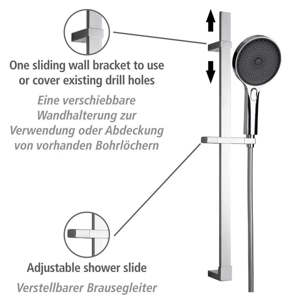 Wenko Shower Set Softwater Chrome Length bar-68 cm