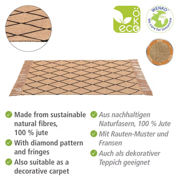 Wenko Bath Mat Calama Made of 100% Jute