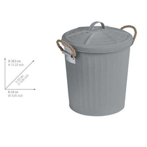 Wenko Gara Compact Grey Steel 6L Trash Bin