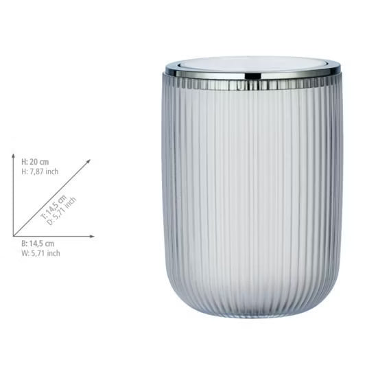 Wenko Agropoli Compact Ribbed 2L Trash Bin With Swing Lid