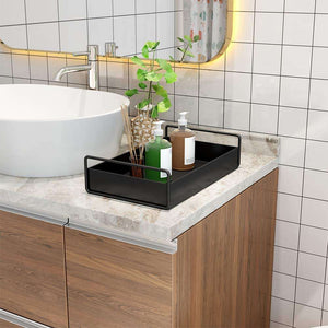 Bessoni Minimalist Matte Black Metal Vanity Tray