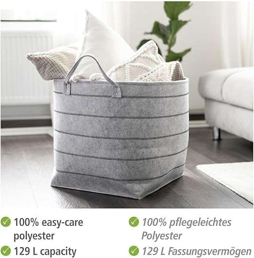 Wenko Nella Grey XL Round Multi-Purpose Organizer with Handles