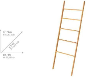 Wenko Nori Bamboo Towel Ladder – Freestanding 5-Rail Storage Rack