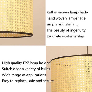 Nino Germany Lu Rattan Weave Beige Pendant Lamp