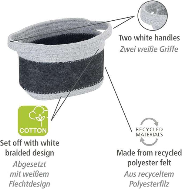 Wenko Felt basket Bea dark grey S