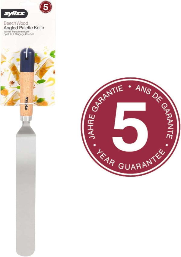 Zyliss Angled Palette Knife – Stainless Steel Icing Spatula with Beech Wood Handle