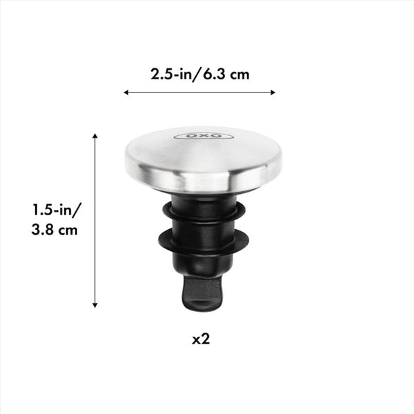 Steel Expanding Wine Stoppers, 2 Count by OXO