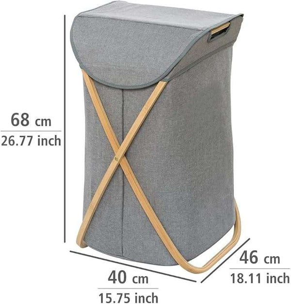 Wenko Nori Bamboo Laundry Hamper with Removable Bag & Lid