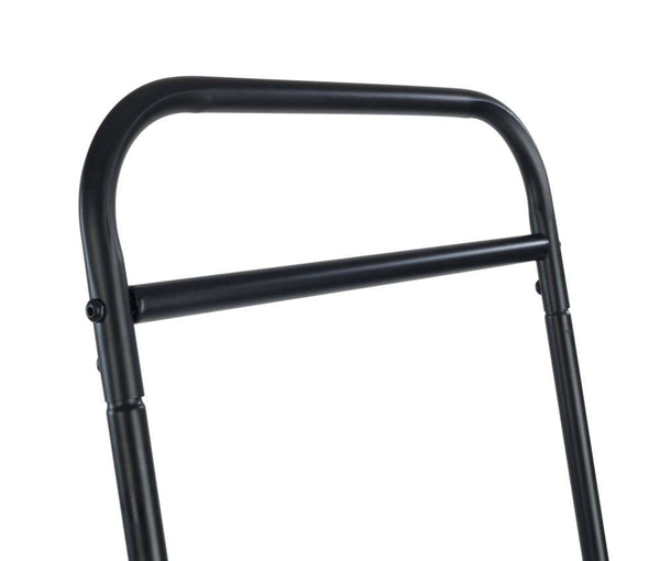 Wenko Surya Clothes Rack – Minimalist Black Metal Valet Stand with Interchangeable Bamboo Rail