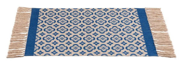 Wenko Presa Blue Oriental Print Bath Mat