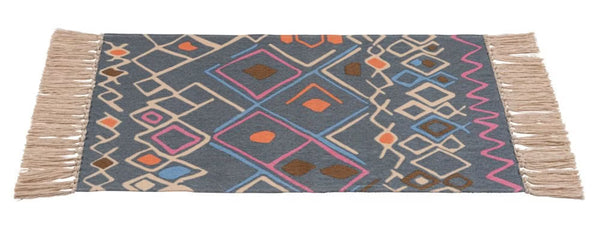 Wenko Massa Bath Mat in Gray with multicolor accents