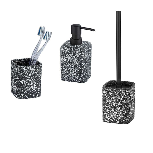 Wenko Terrazzo toilet brush set, black