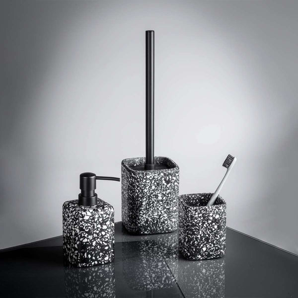 Wenko Terrazzo toilet brush set, black