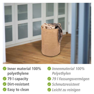 Wenko Juna Round Jute Laundry Basket with Handles