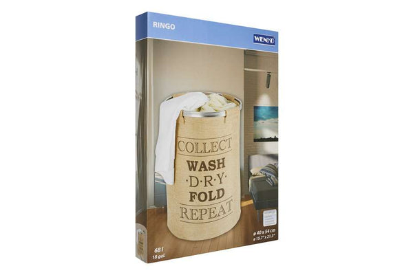 Wenko Ringo Laundry Basket Beige