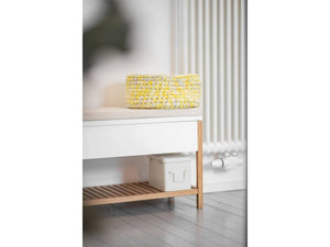 Wenko Finja Bamboo Shoe Bench – Compact Entryway Rack with Padded Seat