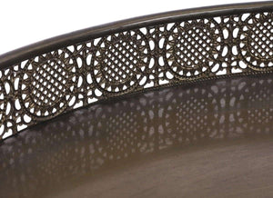 Round Bronze Metal Coffee Table – Matte Finish | Multi-Purpose Coffee Table, Side Table & Decorative Display Stand