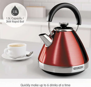 Morphy Richards Venture Pyramid Kettle Red Or Stainless steel