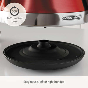Morphy Richards Venture Pyramid Kettle Red Or Stainless steel
