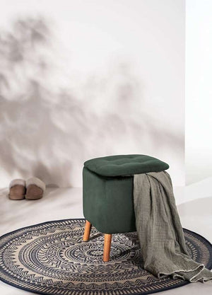Wenko Velvet Green Stool With Storage
