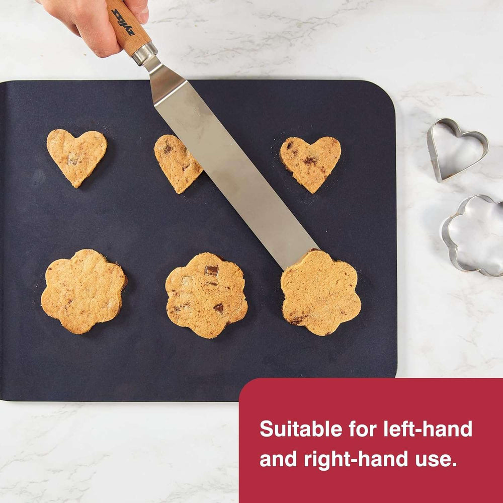 Zyliss Angled Palette Knife – Stainless Steel Icing Spatula with Beech Wood Handle