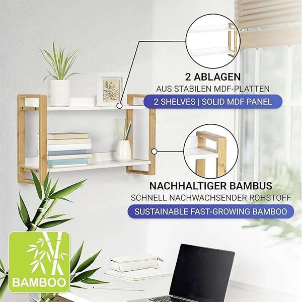 Wenko Finja Bamboo Wall Shelf
